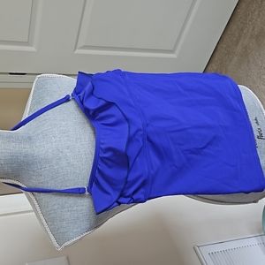 nwt juniors sz s SO royal blue tankini  halter swim top